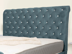 Swan Sleigh Chesterfield Upholstered Bed
