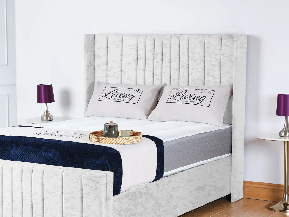 Valencia Lined Wings Upholstered Bed