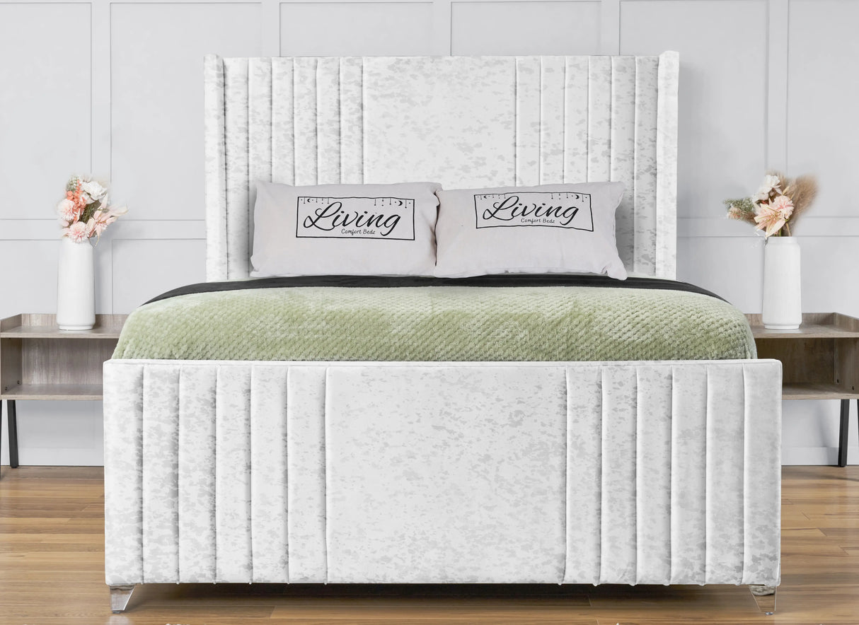 Elise lined winged Upholstered Bed