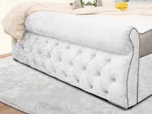 Swan Sleigh Chesterfield Upholstered Bed