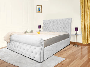 Swan Sleigh Chesterfield Upholstered Bed